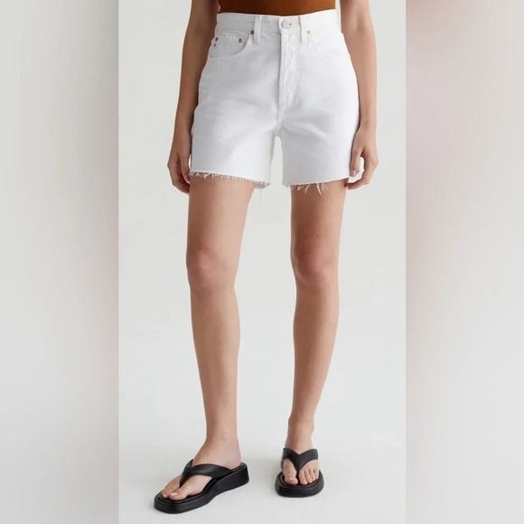 AG Clove Short HIGH-RISE BAGGY FIT in MODERN WHITE DESTRUCTED - Picture 4 of 9